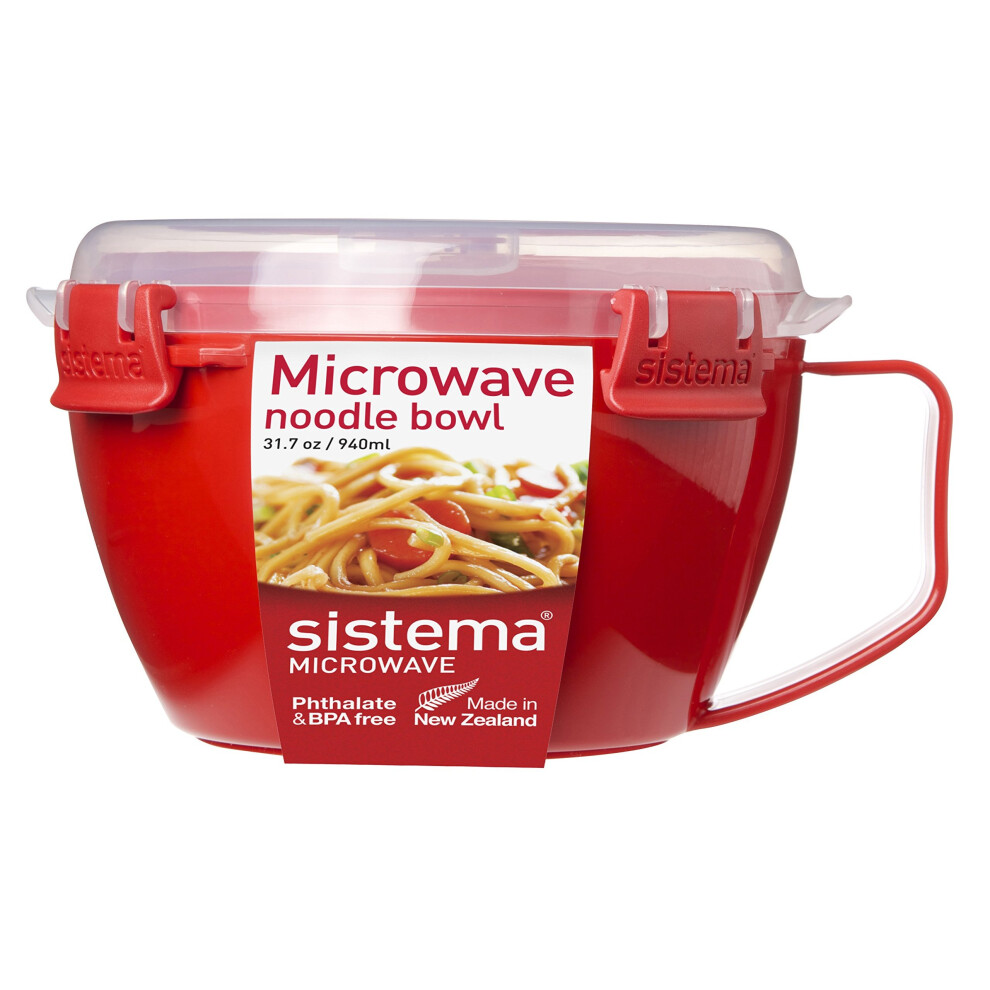 Sistema 1109 Microwave Noodle Bowl, Red, 940 ml