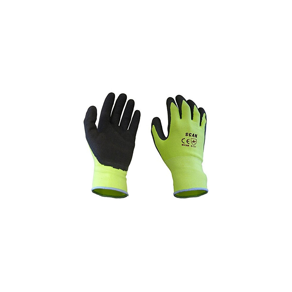 Scan Glolatyxl Foam Latex Coated Glove - Yellow 5023969299280