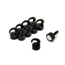 Magnet ExpertÂ® Black Plastic Mini Magnetic Hooks - 1kg Pull ( 12mm dia x 20mm tall ) ( Pack of 10 )