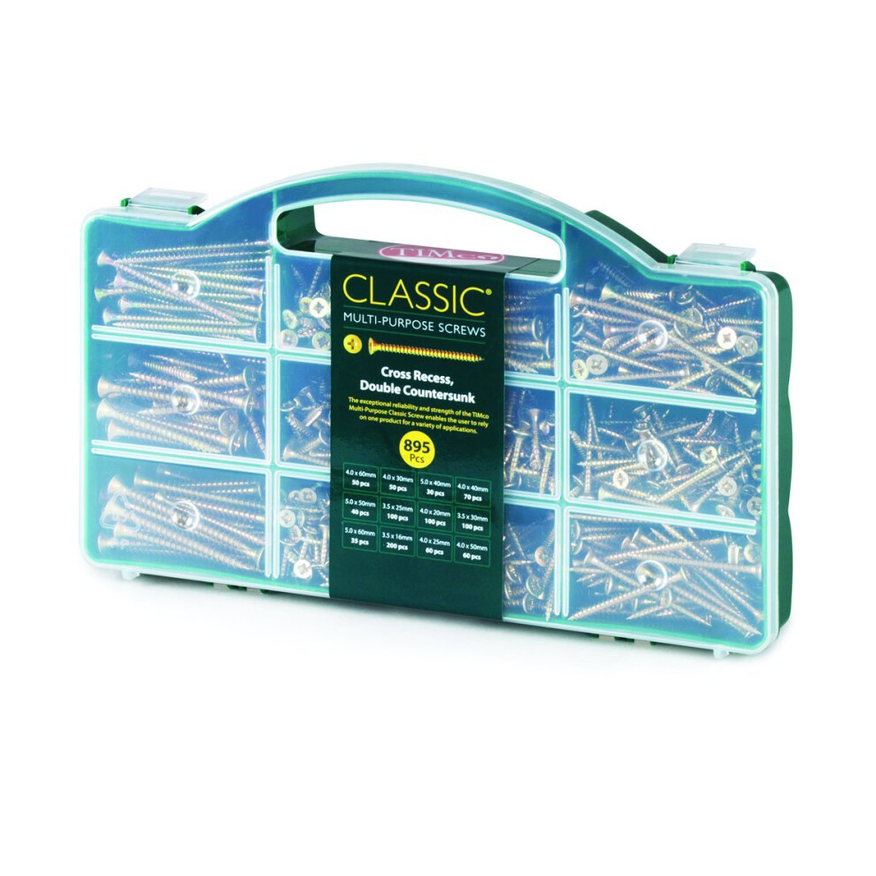 TIMco CLASSICTRAY Mixed Tray Passivated Classic Screw - Yellow (Box of 895)