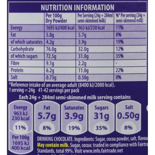 Cadbury Cadbury Fair Trade Drinking Chocolate 1KG 1