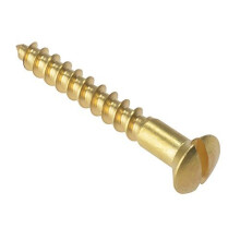 Forgefix RAH1128BR Solid Brass Raised Head Slotted Wood Screw