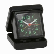 Wm Widdop Quartz Travel Alarm - Black case/dial