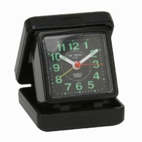 WIDDOP and Co. Wm Widdop Quartz Travel Alarm - Black case/dial