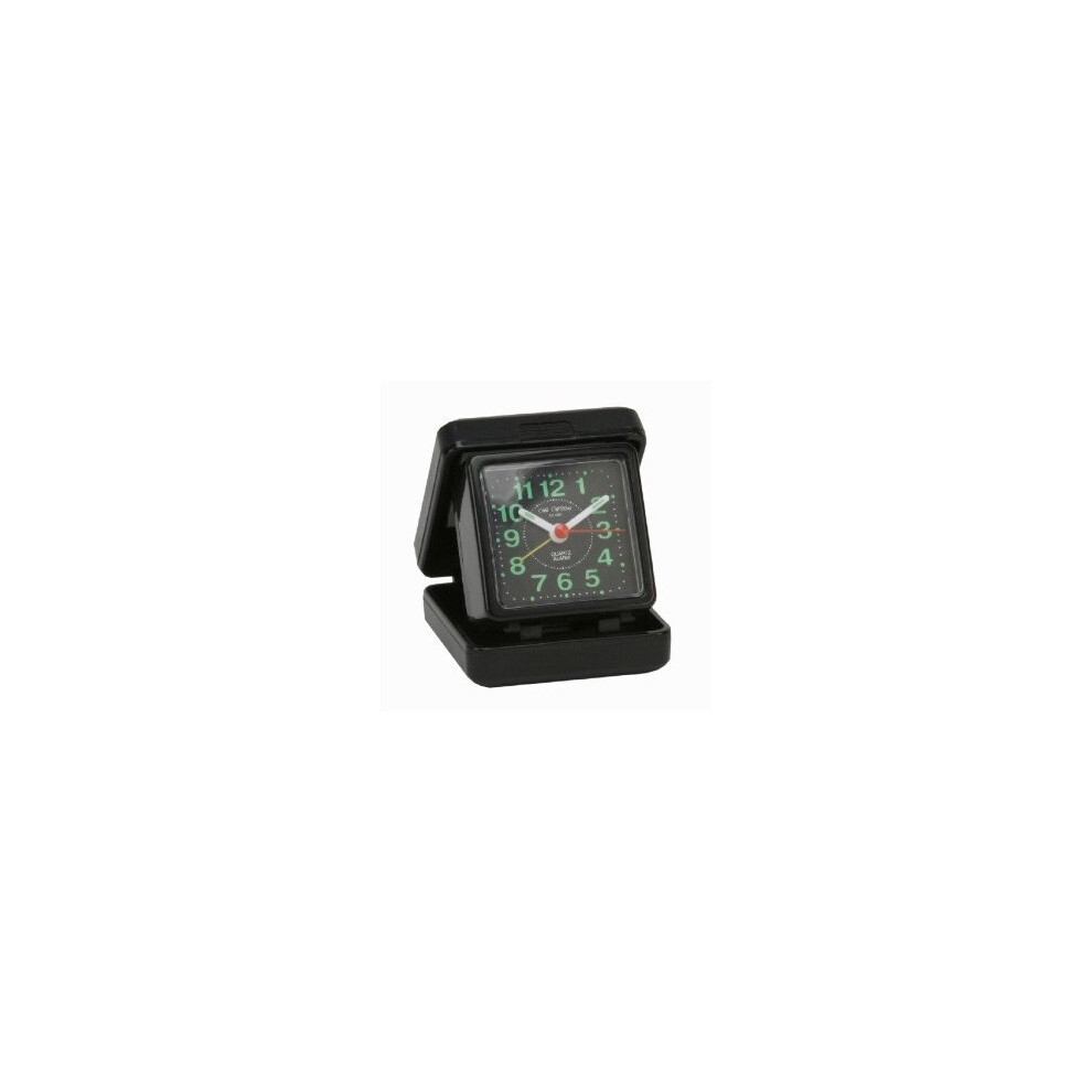 Wm Widdop Quartz Travel Alarm - Black case/dial