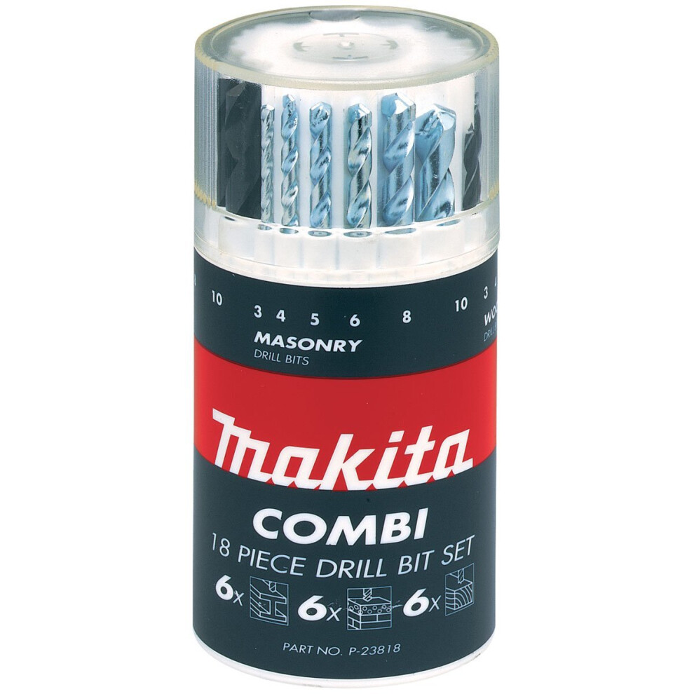 Makita P-23818 Straight Shank Mixed Drill Drum Set - Silver (18-Piece)-image-OPC-PPGNPB-NEW