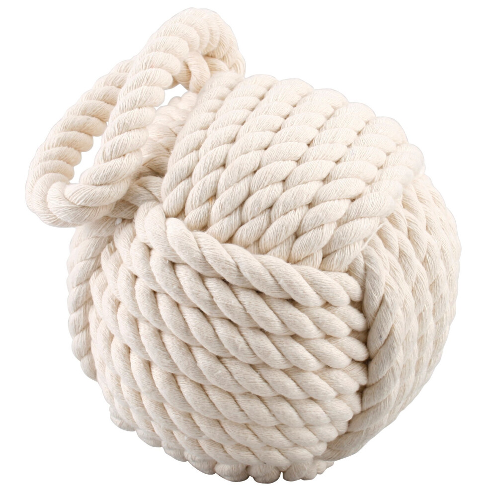 Quality HEAVY Nautical Rope Knot Doorstop - Cream