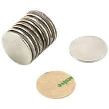 Magnet ExpertÂ® Adhesive 15mm dia x 1mm N42 Neodymium Magnet - 1.1kg Pull ( South ) ( Pack of 10 )
