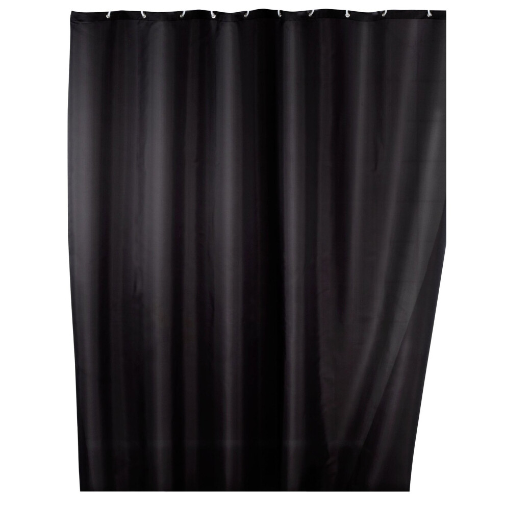 Wenko 20043100 Shower Curtain Textile Anti-Mould 180 x 200 cm Black