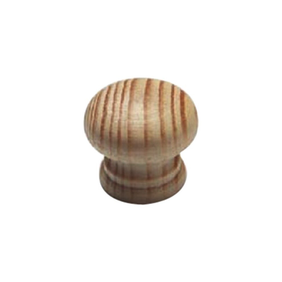 Bulk Hardware BH00423 Unlacquered Pine Wooden Door Knobs Drilled for Woodscrew Dowel Screw, 50 mm 2 inch - Pack of 10