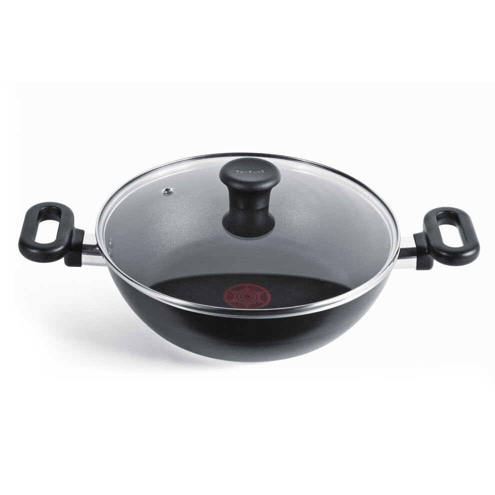 Tefal Non-Stick Kadai Curry Pan Madras Collection, Aluminium, Black, 26 cm