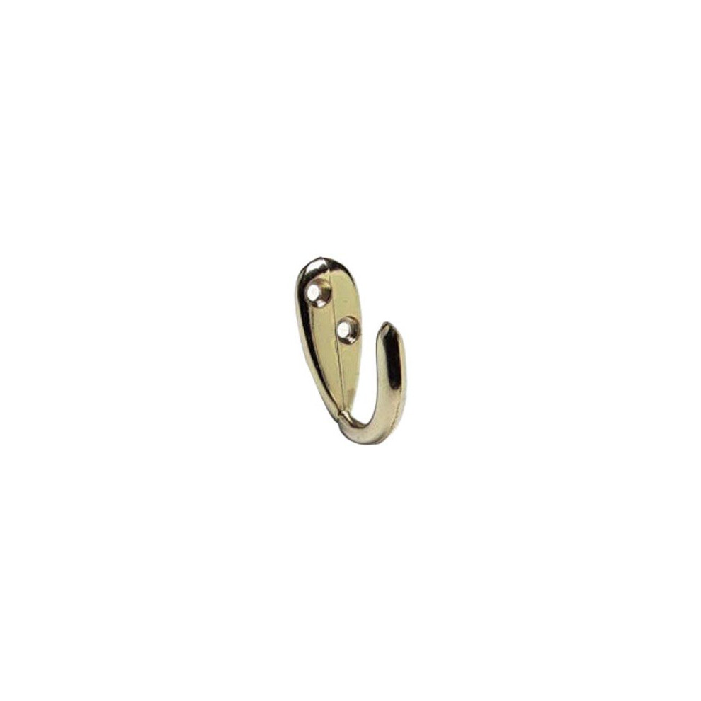 Bulk Hardware Bh00525 Brass Plated Single Robe Hook - Pack Of 5 5013249318527