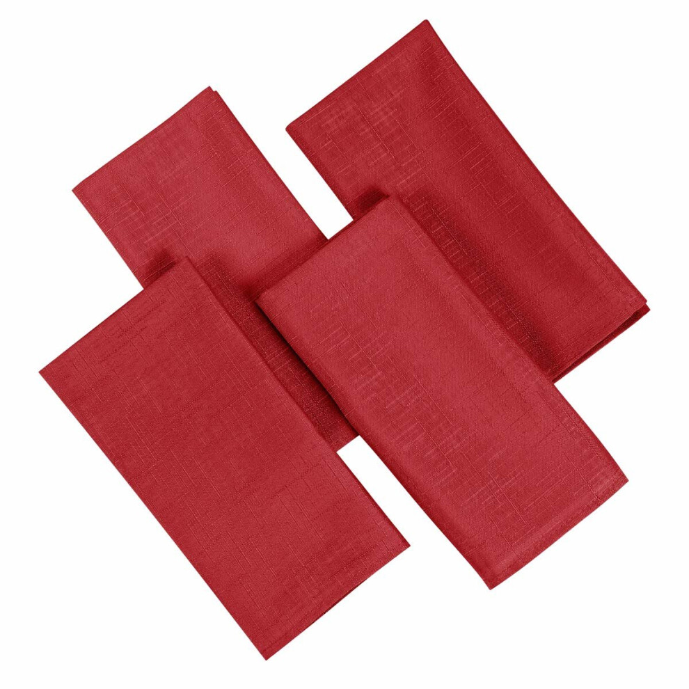 Premier 16 x 16-inch Linen Look Napkins, Pack of 4, Red