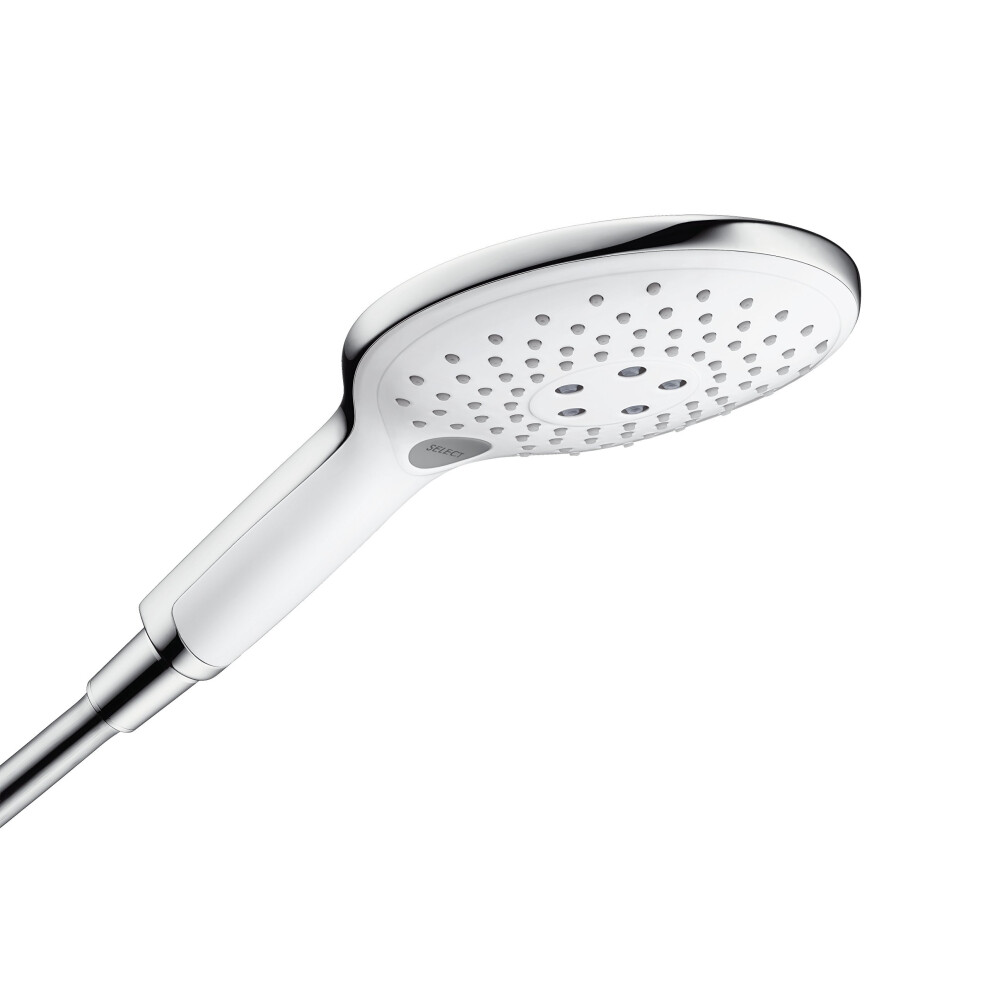 hansgrohe Raindance Select S 150 water saving Hand Shower, 3 spray modes, 9 l/min, white/chrome