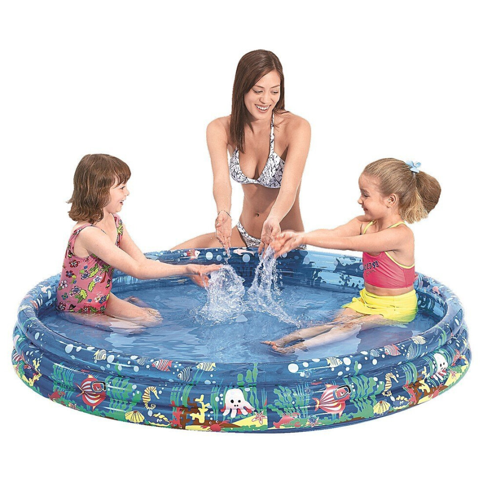 Photos - Inflatable Pool Jilong Tropical Fish Pool 122 - childrenôs paddling pool with ocean theme, for children from 2-6 years, ÃË122x25 cm C-1