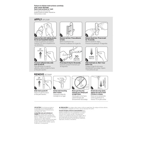 3M Command 17091CLR Medium Hooks with Strips - Clear, set of 2 1