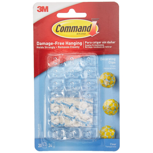 3M Command 17026CLR Decoration Clips for Christmas and Fairy Light - Clear