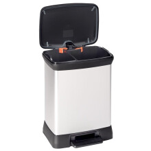 Curver Duo Pedal Bin Deco 10L+18L Silver Trash Can Waste Container Rubbish Bin