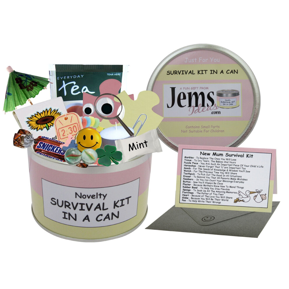 Mum To Be Survival Kit In A Can. Humorous Novelty Fun Gift - New