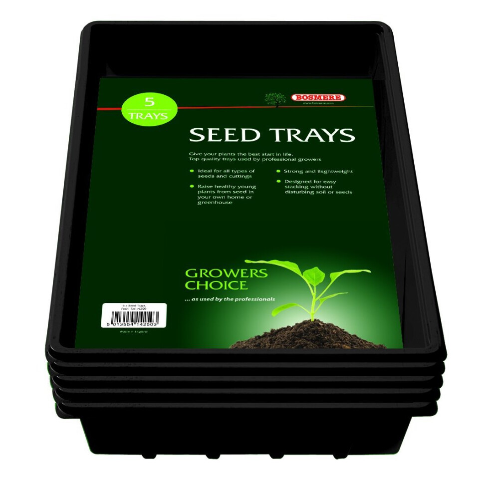 Bosmere N250 Professional Seed Tray Black (5 Pieces)