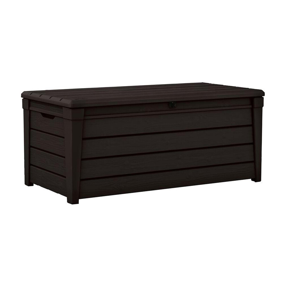 Keter Brightwood Outdoor Plastic Storage Box Garden Furniture, 145 x 69.7 x 60.3 cm - Brown