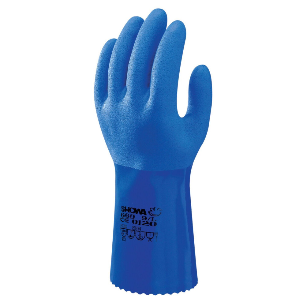 Showa Gloves Sho660-L No.660 Glove, Size: L, Blue 4901792011204