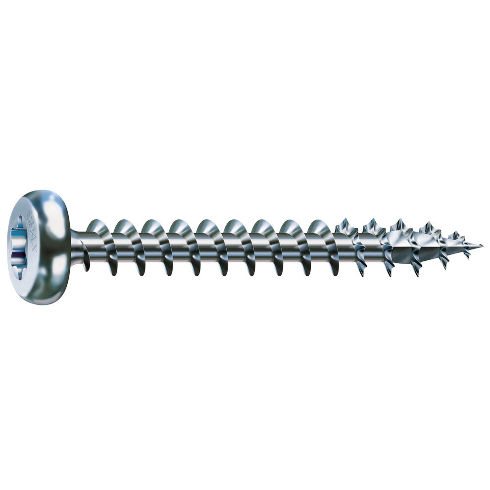 Universal SPaX Screw Set with Button Head 4, plus T-Star Cut A2J Full Thread - 4.0 x 30 MM; 200 screws; galvanised 0201010400303 Galvanised Steel