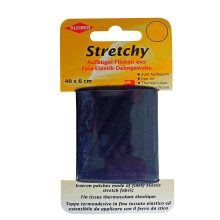 Kleiber 40 x 6 cm Iron on Elasticated Clothing Repair Tape, Dark Blue/Navy