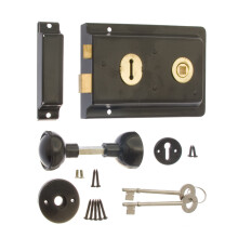 ERA Rim 6 x 4-inch Sashlock with Handles - Black