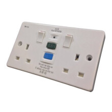2 gang rcd SOCKET DOUBLE TWIN WHITE 13 AMP