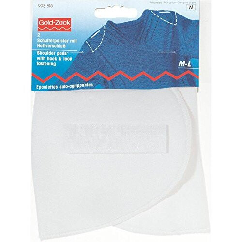 Prym Prym Medium/Large 2-Piece Set-In Shoulder Pads with Hook and Loop Fastening, White