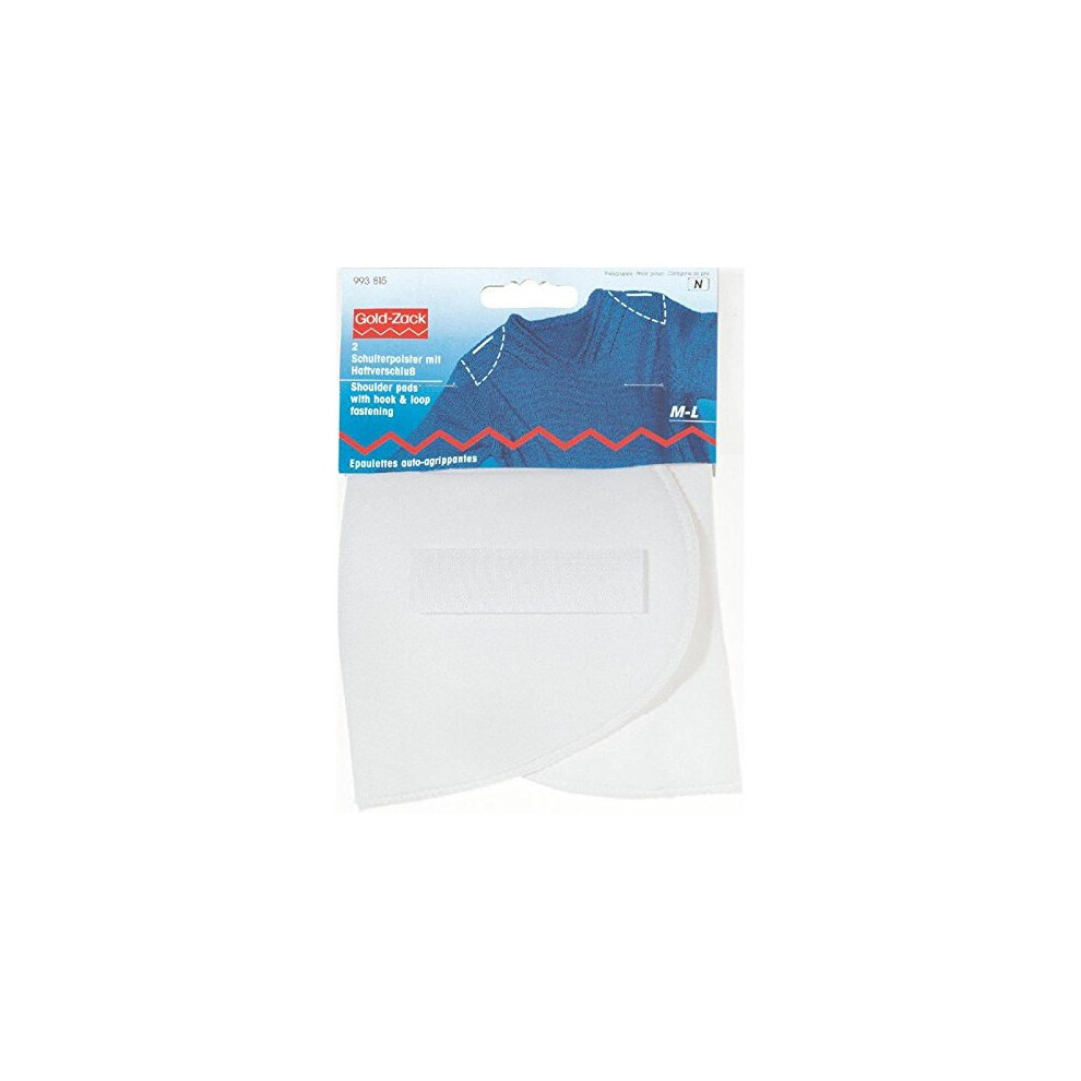 Prym Medium/Large 2-Piece Set-In Shoulder Pads with Hook and Loop Fastening, White