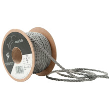 Berisfords 5 mm x 20 m Barley Twist Rope, Smoked Grey
