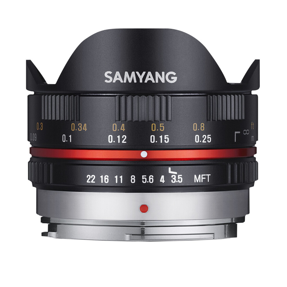 Samyang Black 7.5 Mm Fisheye F3.5 Manual Focus Lens For Micro 4/3