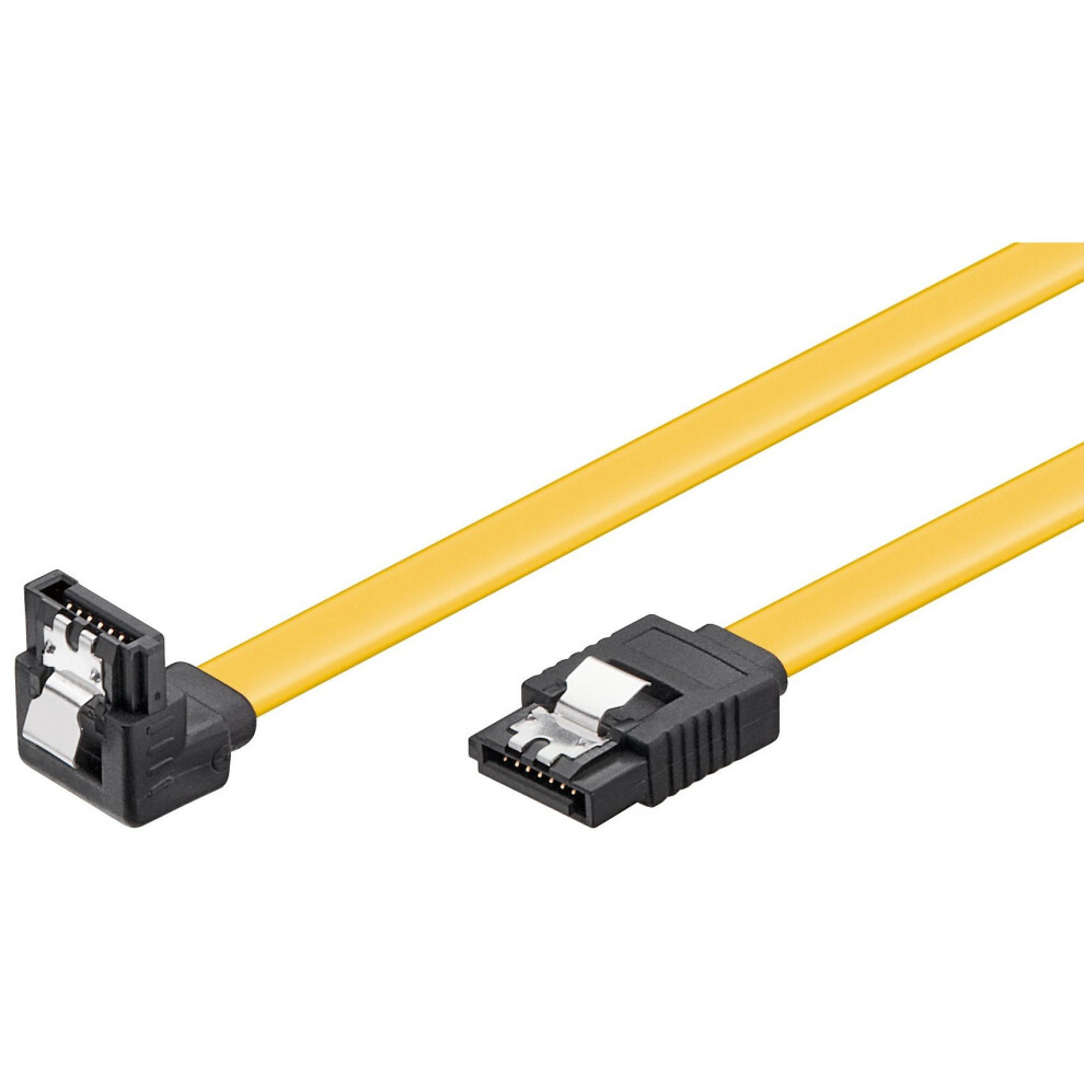 Photos - Cable (video, audio, USB) Wentronic SATA Cable 6GBs/90Â° L- Plug with lock - 0.2 m C-93946 (down)