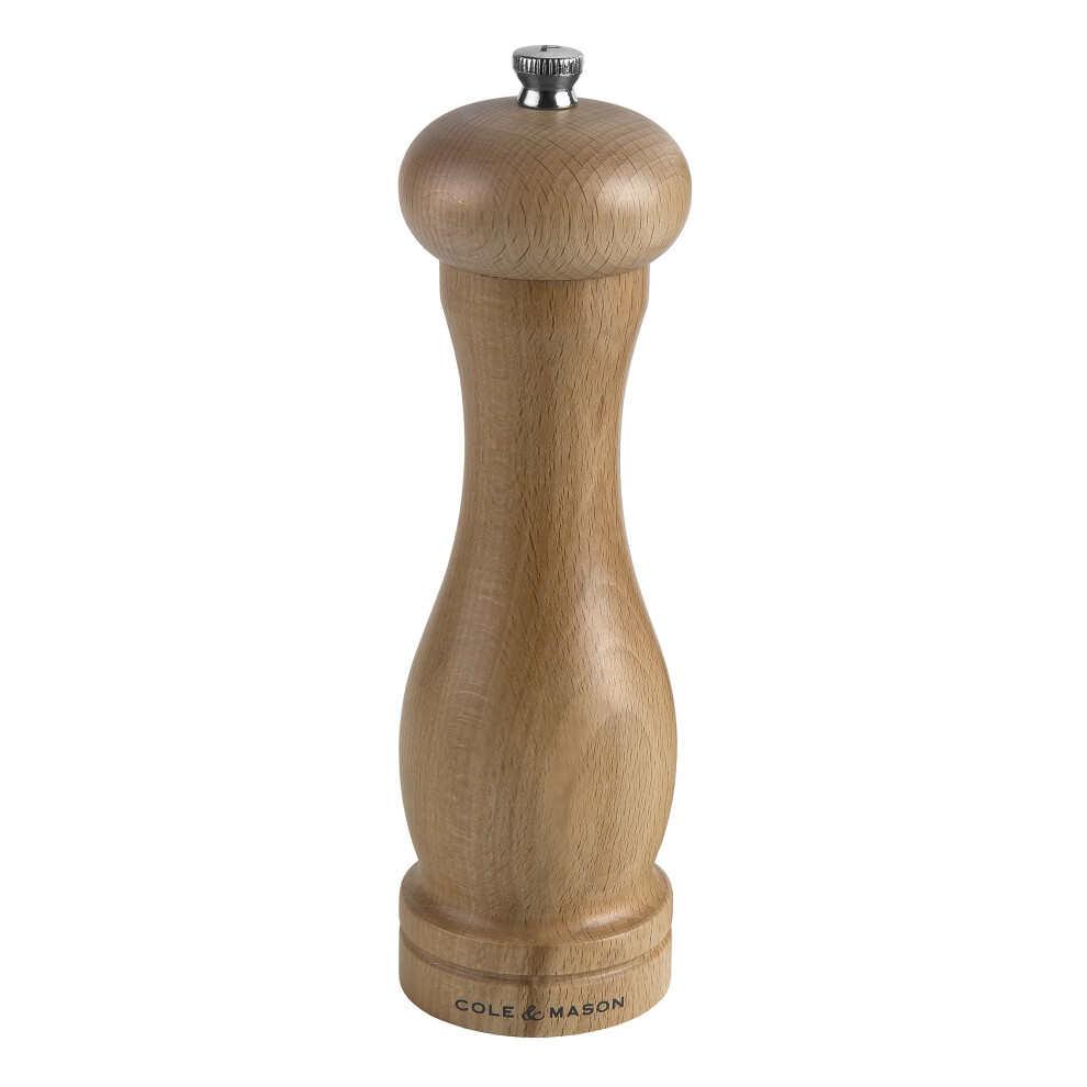 Cole & Mason Precision Grind Capstan Pepper Mill, Beech Wood, Beech, 20 cm