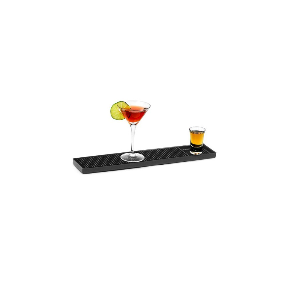 C-1 Rubber Bar Mat 15in | bar@drinkstuff Fingertip Bar Rail Runner - Protects Bar Top, Captures Spills, Shot Glass Section-image-OPC-PPGXB6-NEW