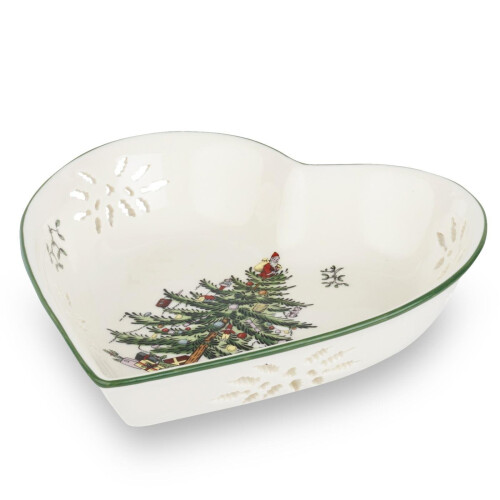 Spode Pierced Heart Dish, Ceramic, Multi-Colour