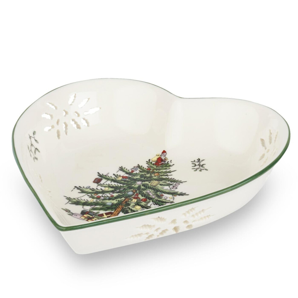 Spode Pierced Heart Dish, Ceramic, Multi-Colour