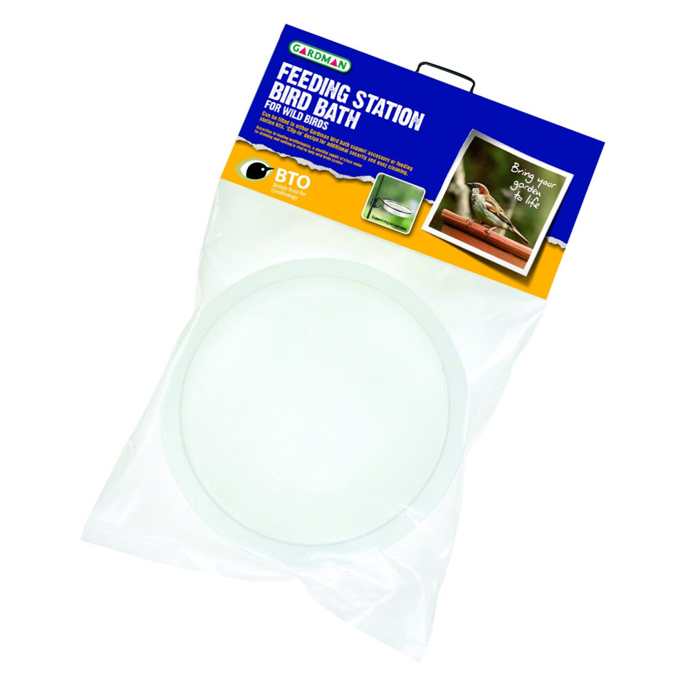 Gardman A01511 Feeding Station Bird Bath, Clear, 17X17x4 Cm