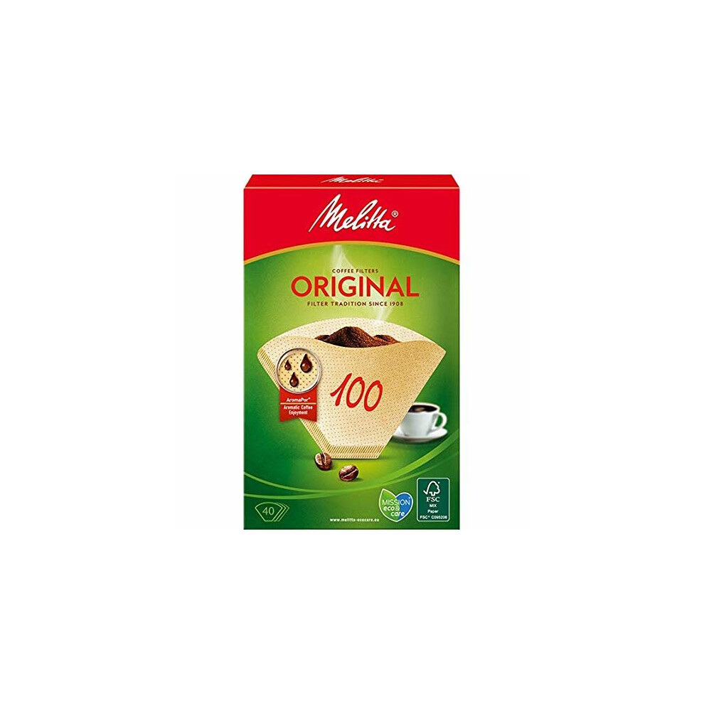 Melitta Coffee Filters 100/40 Natural Brown (Pack of 40 Filters)