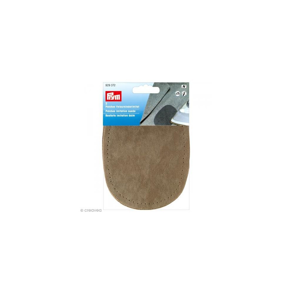Prym 14 x 10 cm 2-Piece Imitation Suede Patches for Ironing/Sewing-On, Stone