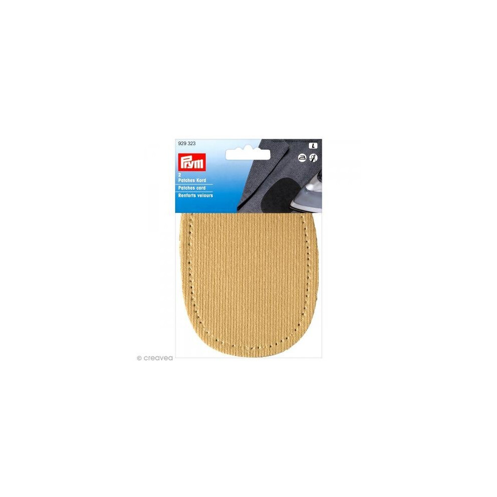 Prym 14 x 10 cm 2-Piece Cord Patches for Ironing/Sewing-On Beige