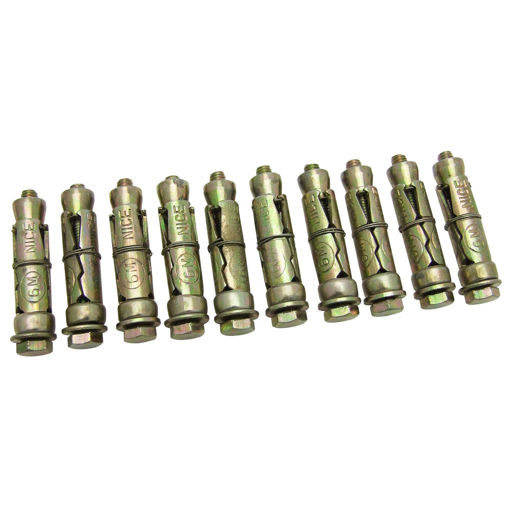 Amtech S5910 Expansion Bolts, 6 X 50 Mm, 10-Piece 5032759028924