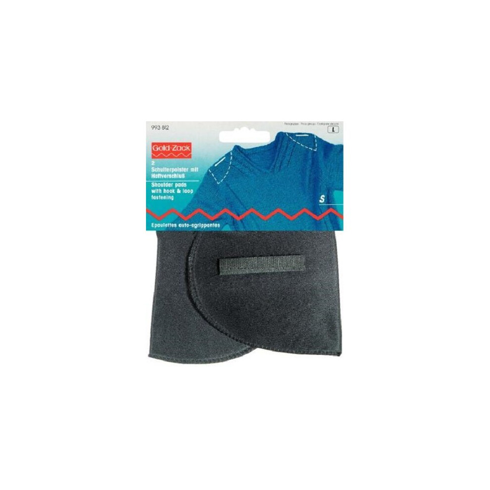 Prym Small 2-Piece Set-In Shoulder Pads With Hook And Loop Fastening, Black