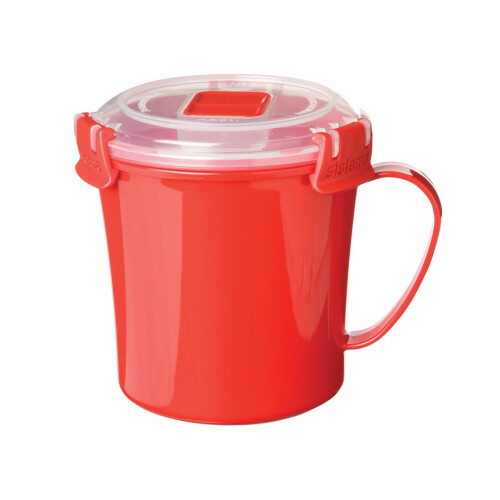 Sistema Sistema Microwave Soup Mug, 656 ml - Red/Clear 2