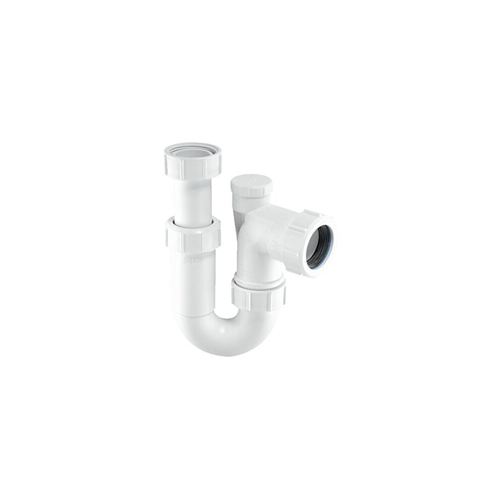 McAlpine ASC10V 1.5-Inch Adjustable Inlet Tubular Swivel Anti-Syphon 'P' Trap - White