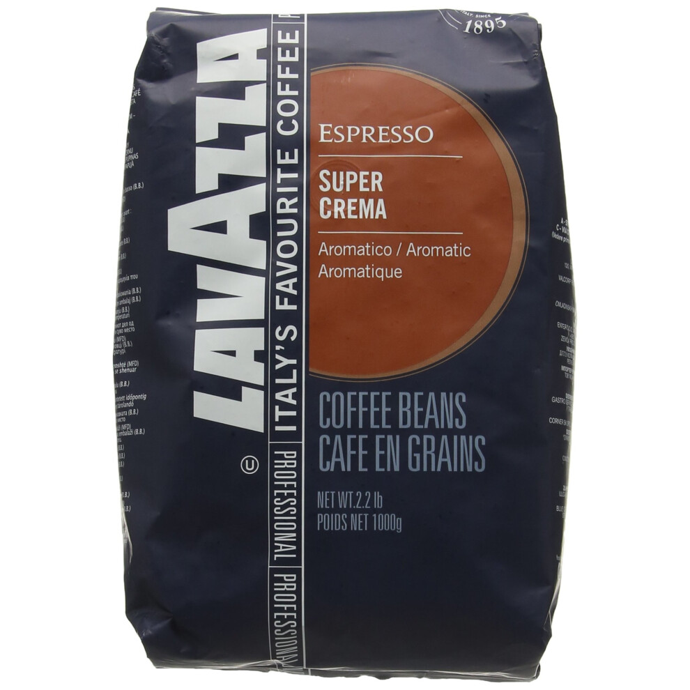 Lavazza Super Crema Coffee Beans (6 Packs of 1kg)