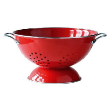 Premier Housewares Enamel Retro Colander, 13 x 23 x 23 cm - Red