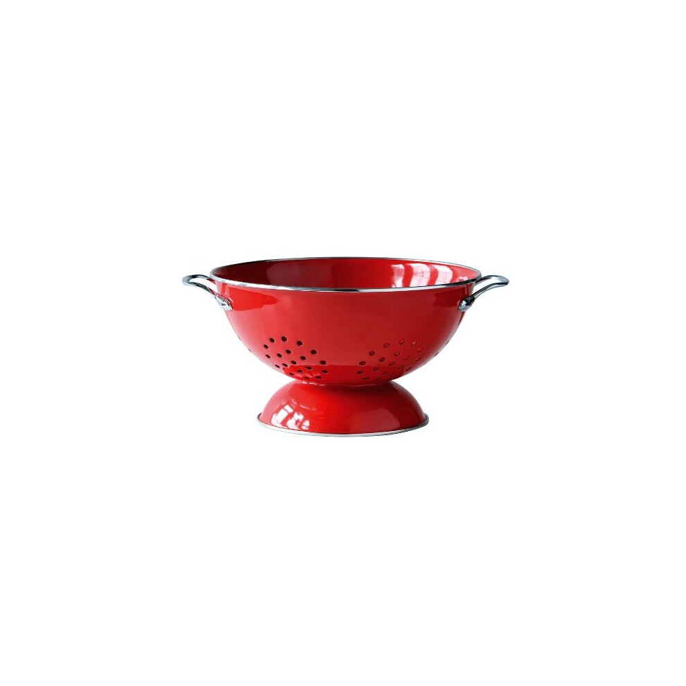 Premier Housewares Enamel Retro Colander, 13 x 23 x 23 cm - Red